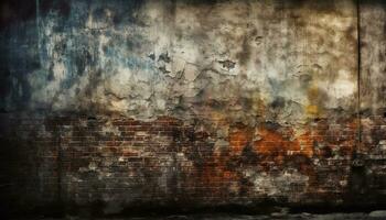 Dirty, old backgrounds damaged rusty wall building feature weathered grunge generated by AI photo