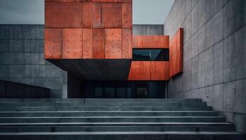 Modern architecture design clean, abstract, geometric shape, futuristic, empty space generated by AI photo