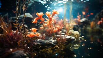 The vibrant underwater reef showcases the beauty of sea life generated by AI photo