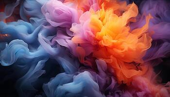 Abstract multi colored pattern of paint and ink backdrop generated by AI photo