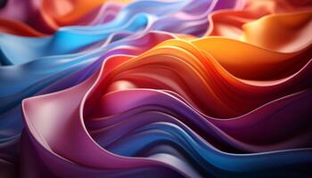 Abstract multi colored backdrop with a smooth purple wave pattern generated by AI photo