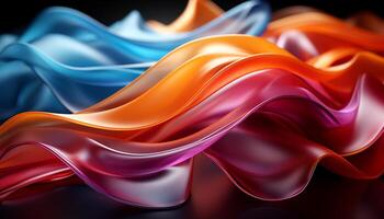 Abstract backdrop with smooth wave pattern in multi colored vibrant colors generated by AI photo