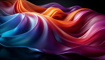 Abstract backdrop with smooth flowing wave pattern in vibrant colors generated by AI photo