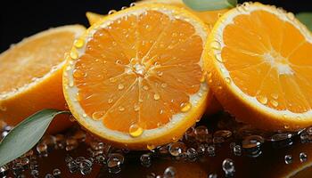 Fresh citrus fruits, nature vibrant, healthy, juicy, and refreshing gift generated by AI photo