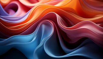 Abstract backdrop with smooth, flowing wave pattern in vibrant colors generated by AI photo
