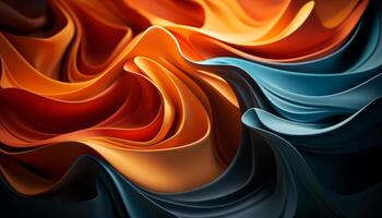Abstract backdrop with smooth wave pattern in vibrant colors generated by AI photo