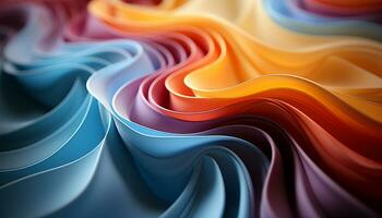 Abstract backdrop with smooth, flowing wave pattern in vibrant colors generated by AI photo