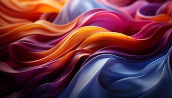 Abstract backdrop with smooth, flowing wave pattern in vibrant colors generated by AI photo