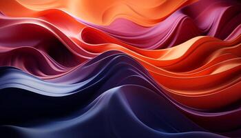 Abstract backdrop with smooth, flowing wave pattern in vibrant colors generated by AI photo