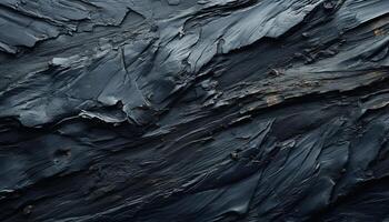 Abstract nature close up pattern of wet, dark, dirty rock generated by AI photo