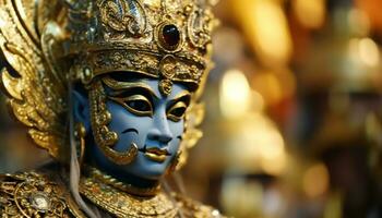 dorado Buda estatua, un símbolo de espiritualidad y tailandés cultura generado por ai foto