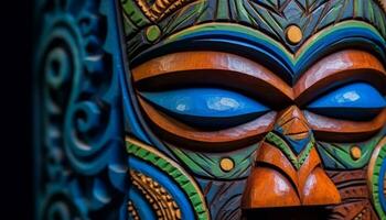 indígena culturas escaparate vibrante patrones, antiguo tradiciones, y espiritual mascaras generado por ai foto