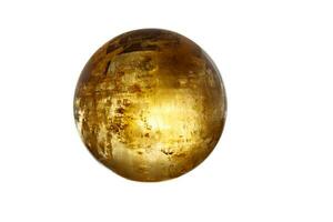 Macro mineral stone Calcite orb on a white background photo