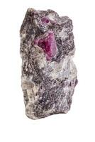 macro mineral stone ruby on a white background photo
