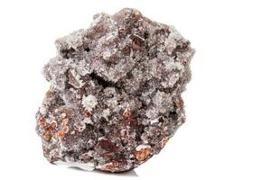 Macro stone mineral quartz Sphalerite on a white background photo