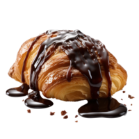 ein Croissant nieselt mit Schokolade Sirup isoliert png