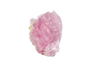 Macro mineral stone Rose quartz on white background photo
