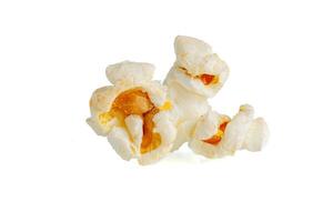 popcorn macro on a white background photo