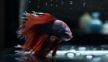 Siamese Fighting Fish showcase flame like elegance underwater generated by AI photo