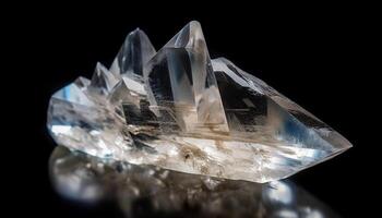 Luxury gemstones shine bright in glass case generated by AI photo