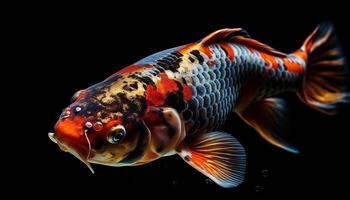 Vibrant koi carp swim in stunning pond generated by AI photo