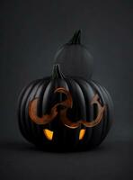 Black pumpkin halloween photo