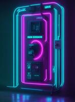 Neon glass door photo