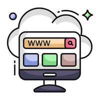 Conceptual flat design icon of se website vector