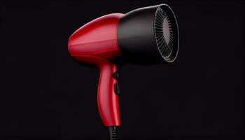 Single object hair dryer blowing metallic design generated by AI photo