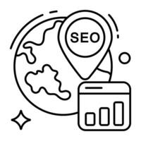 Editable design icon of seo location vector