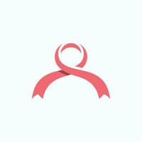 pecho cáncer conciencia logo diseño. ilustración icono vector
