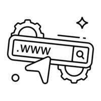 A flat design icon of search box, www vector