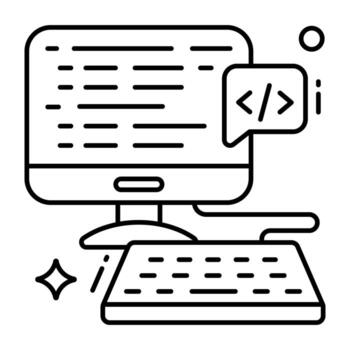 icono de diseño único de codificación del sistema vector