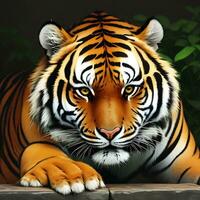 Front view of wild tiger in nature photo
