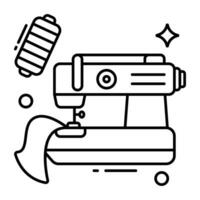 A flat design icon of sewing vector