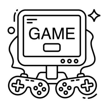 A flat design, icon of computer game vector
