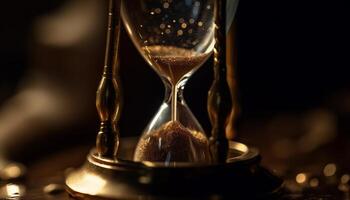 Time flows like sand in an hourglass generated by AI photo