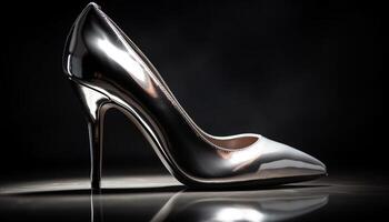 High fashion elegance shiny stiletto reflects femininity generated by AI photo