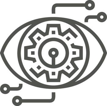 Artificial Intelligence icon symbol vector image. Illustration of the brain robot learning human smart algorithm design image.