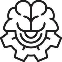 Artificial Intelligence icon symbol vector image. Illustration of the brain robot learning human smart algorithm design image.