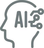 Artificial Intelligence icon symbol vector image. Illustration of the brain robot learning human smart algorithm design image.