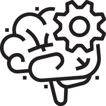 Artificial Intelligence icon symbol vector image. Illustration of the brain robot learning human smart algorithm design image.
