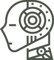 Artificial Intelligence icon symbol vector image. Illustration of the brain robot learning human smart algorithm design image.