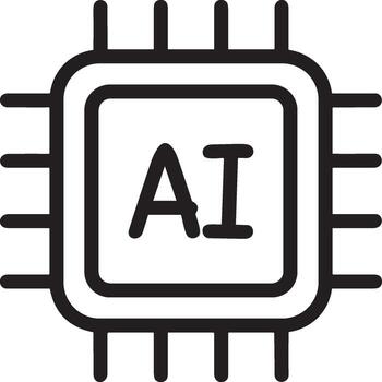 artificial inteligencia icono símbolo vector imagen. ilustración de el cerebro robot aprendizaje humano inteligente algoritmo diseño imagen.