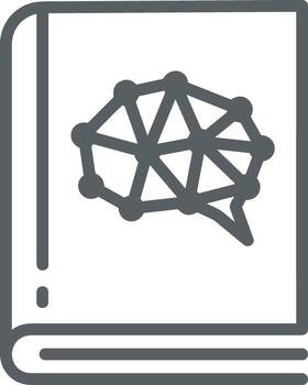 Artificial Intelligence icon symbol vector image. Illustration of the brain robot learning human smart algorithm design image.