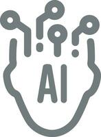 Artificial Intelligence icon symbol vector image. Illustration of the brain robot learning human smart algorithm design image.