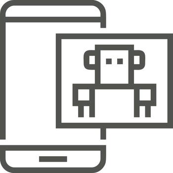 Artificial Intelligence icon symbol vector image. Illustration of the brain robot learning human smart algorithm design image.