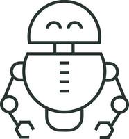 Artificial Intelligence icon symbol vector image. Illustration of the brain robot learning human smart algorithm design image.