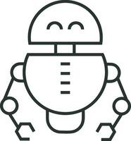 artificial inteligencia icono símbolo vector imagen. ilustración de el cerebro robot aprendizaje humano inteligente algoritmo diseño imagen.