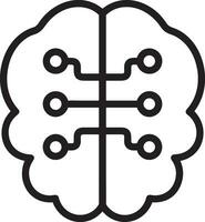 Artificial Intelligence icon symbol vector image. Illustration of the brain robot learning human smart algorithm design image.